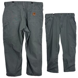 Carhartt Loose Original Fit Work Pants Mens 38/30 Grey 100% Cotton Carpenter EUC